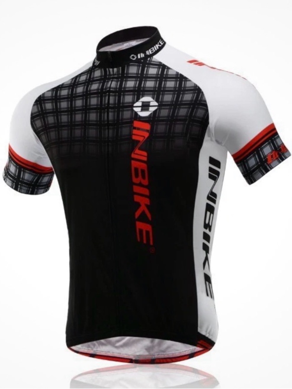INBIKE Men's Black & White Cycling Jersey with Red Accents Men’s XL
